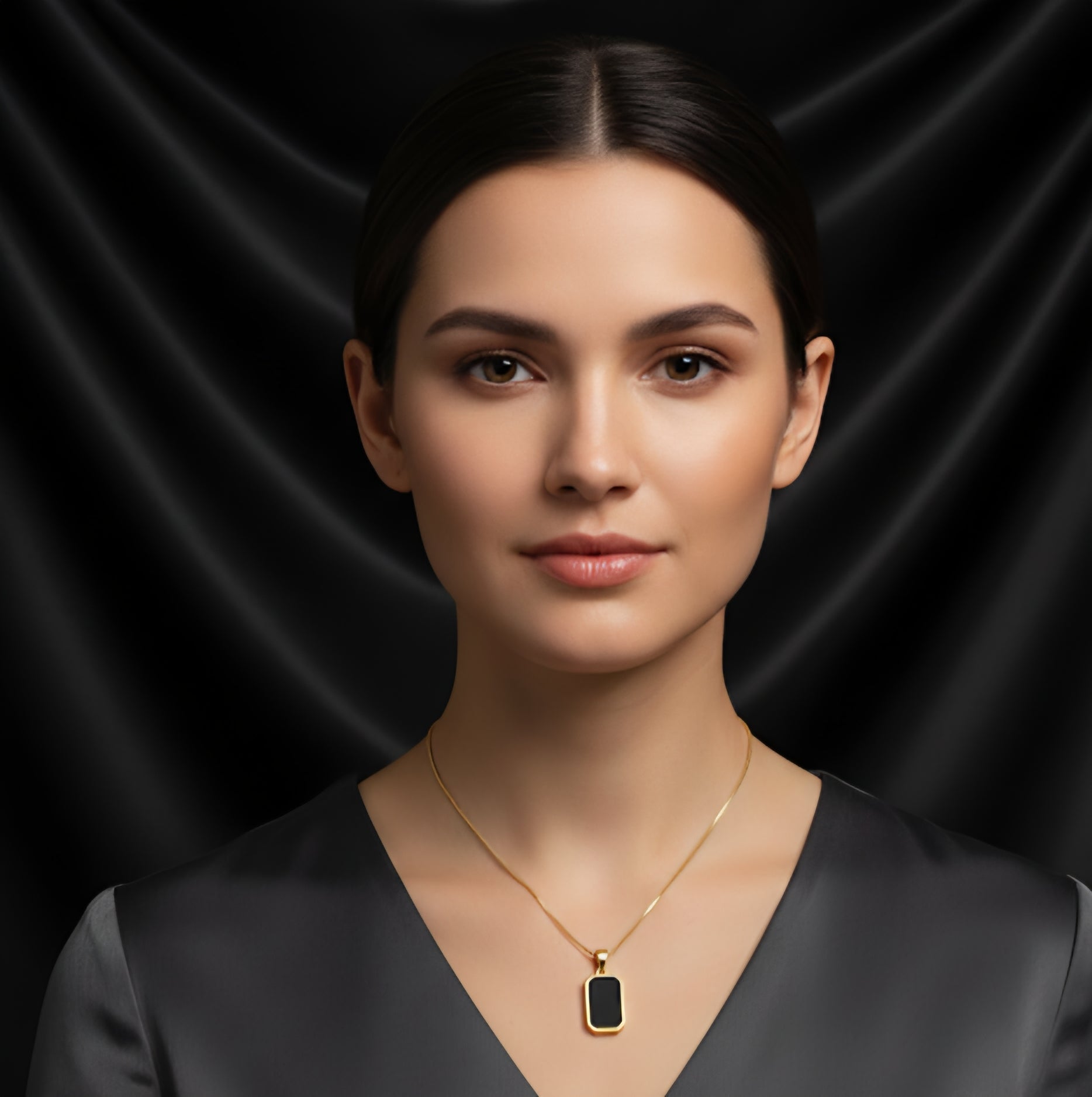 Black Enamel Pendant - ZORRY