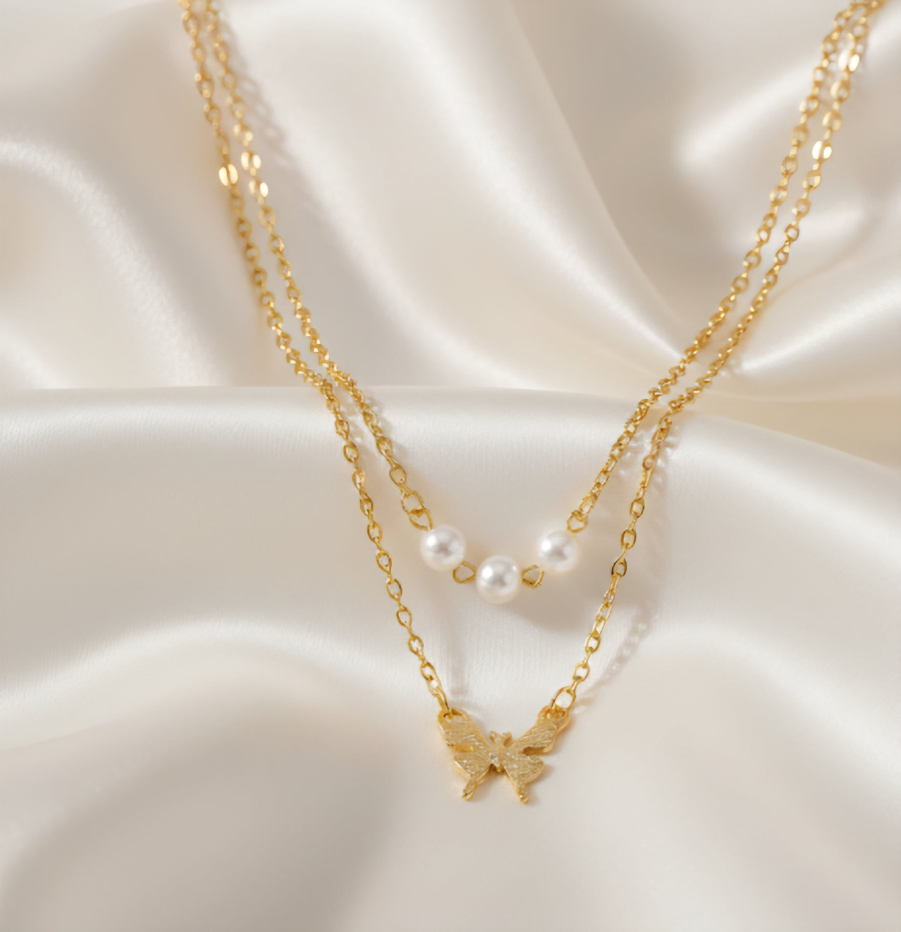 Butterfly Pearl Necklace