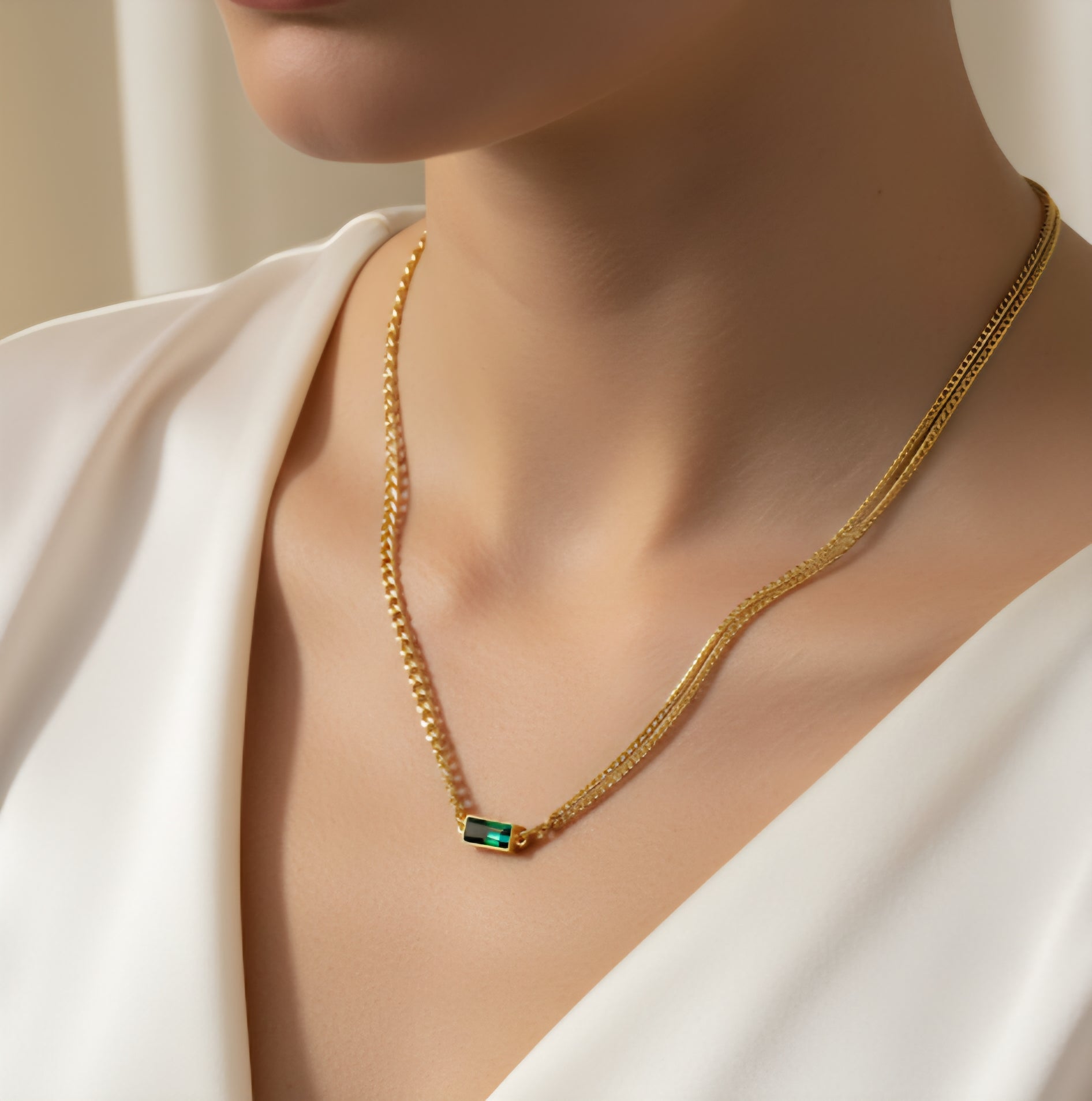 Emerald Rectangle Pendant