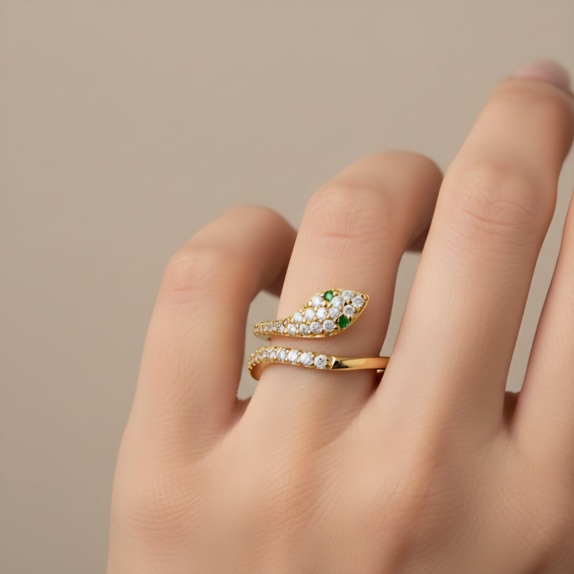 Snake CZ Ring