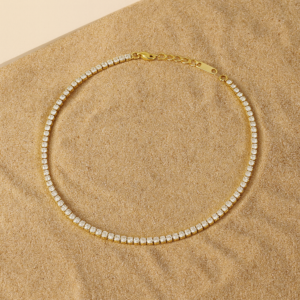 Iced Gold Tennis Necklace