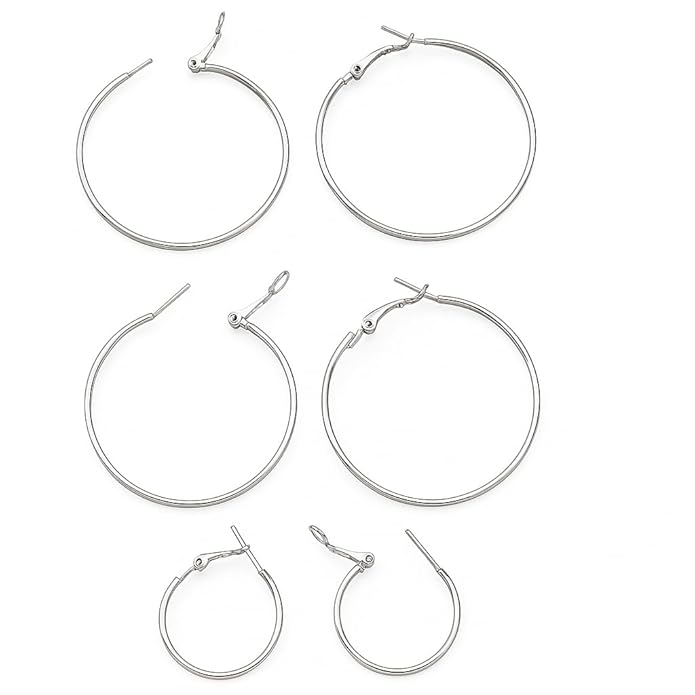 Silver Trinity Hoops