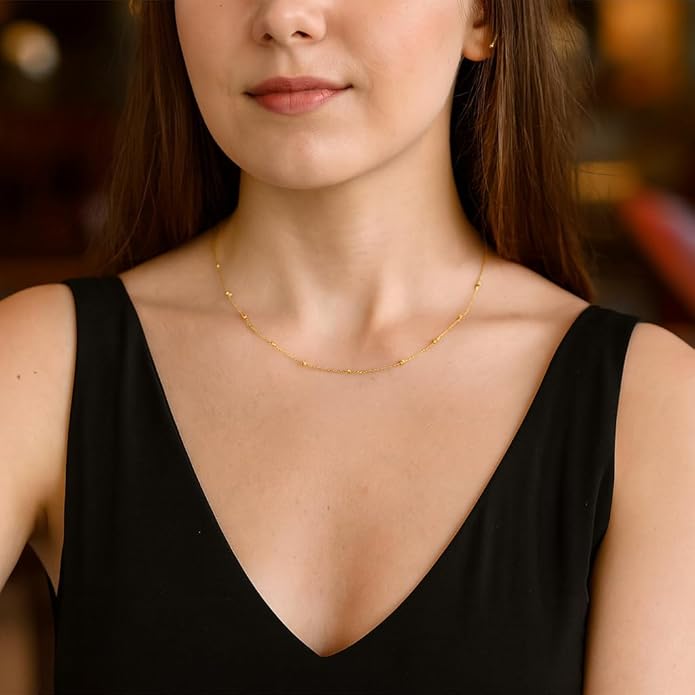 Golden Bead Necklace - ZORRY