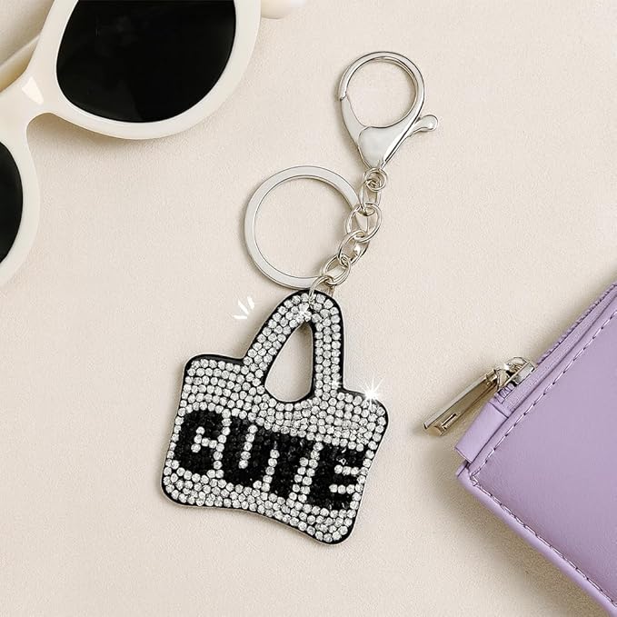 Crystal Tote Charm Keychain