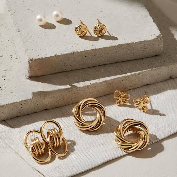 Gold Knot Studs