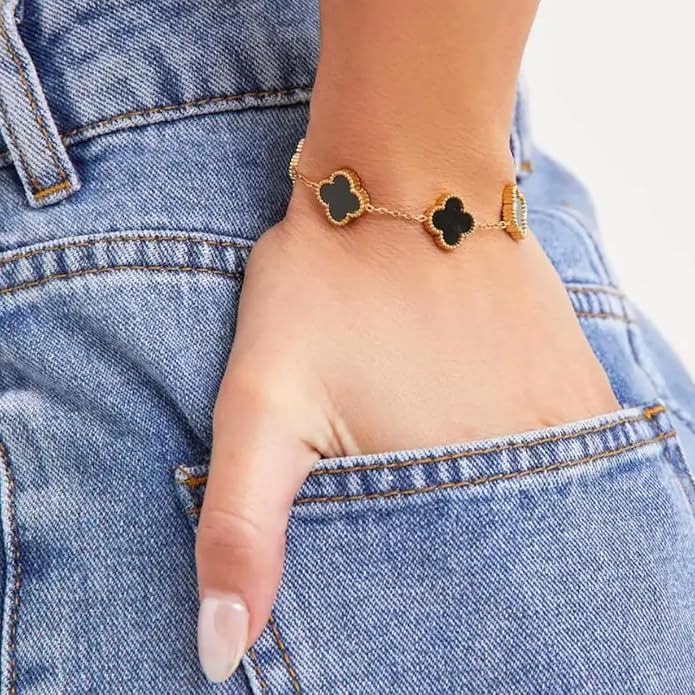 Midnight Clover Bracelet