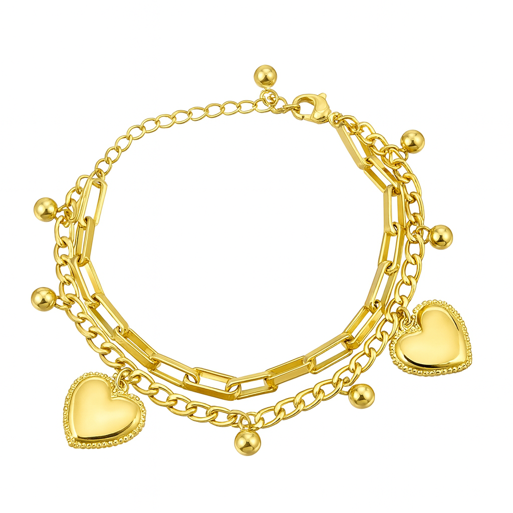 Golden Heartline Bracelet