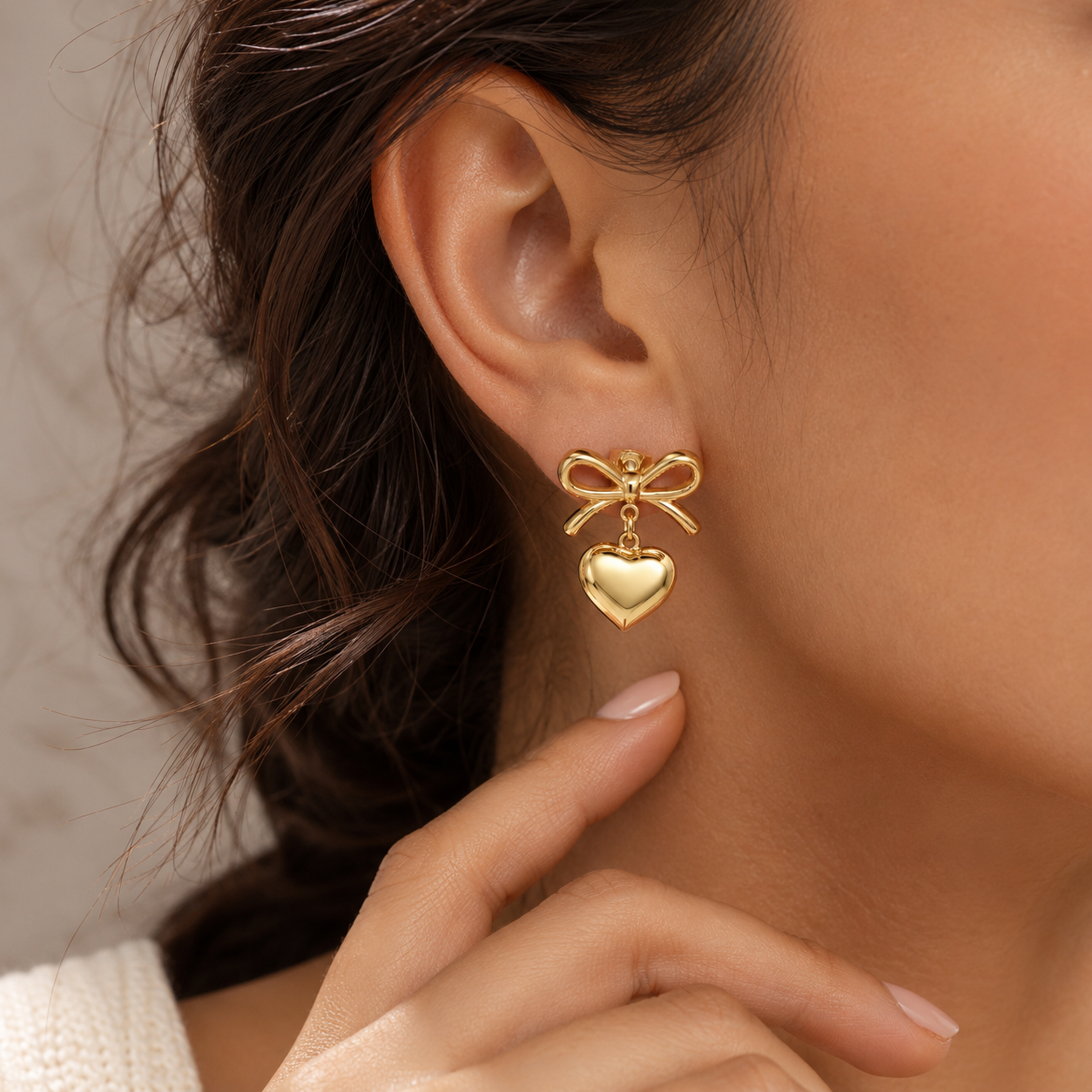 Luxe Bow Heart Earrings