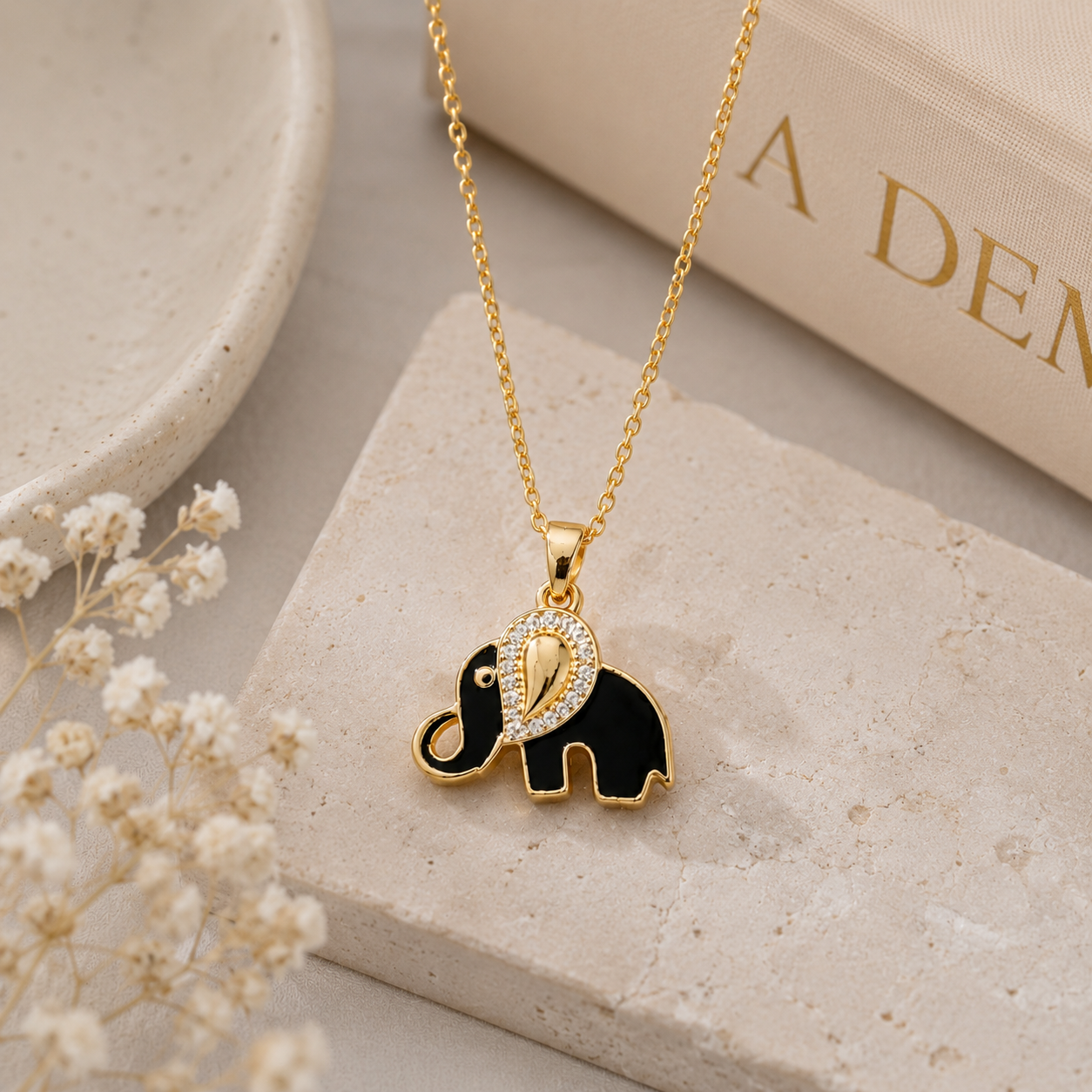 Midnight Elephant Pendant