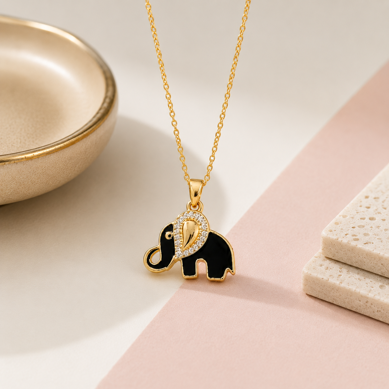 Midnight Elephant Pendant
