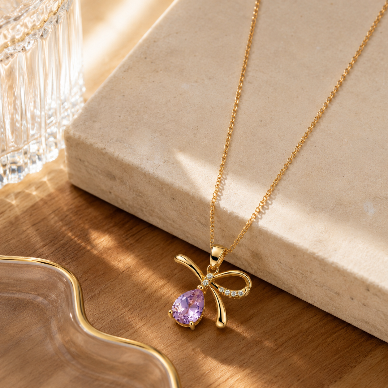 Rosy Bow Necklace