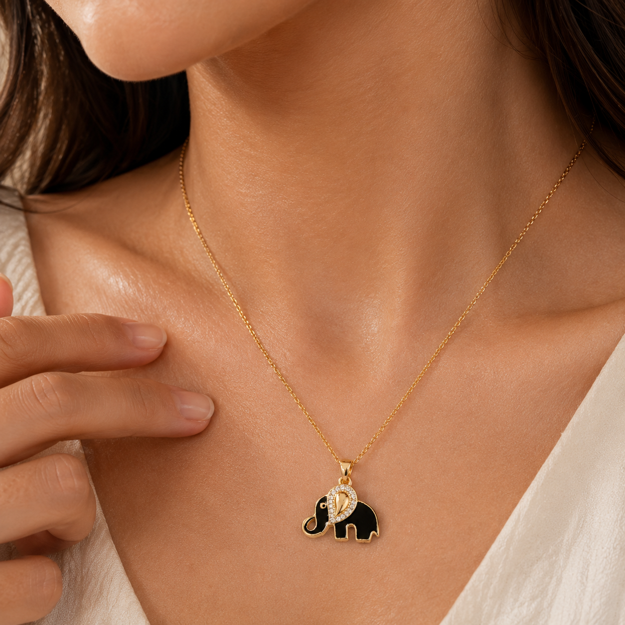 Midnight Elephant Pendant