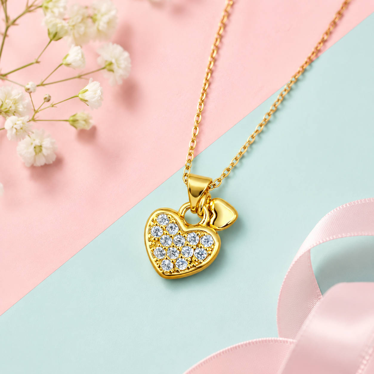Spark Heart Charm Necklace