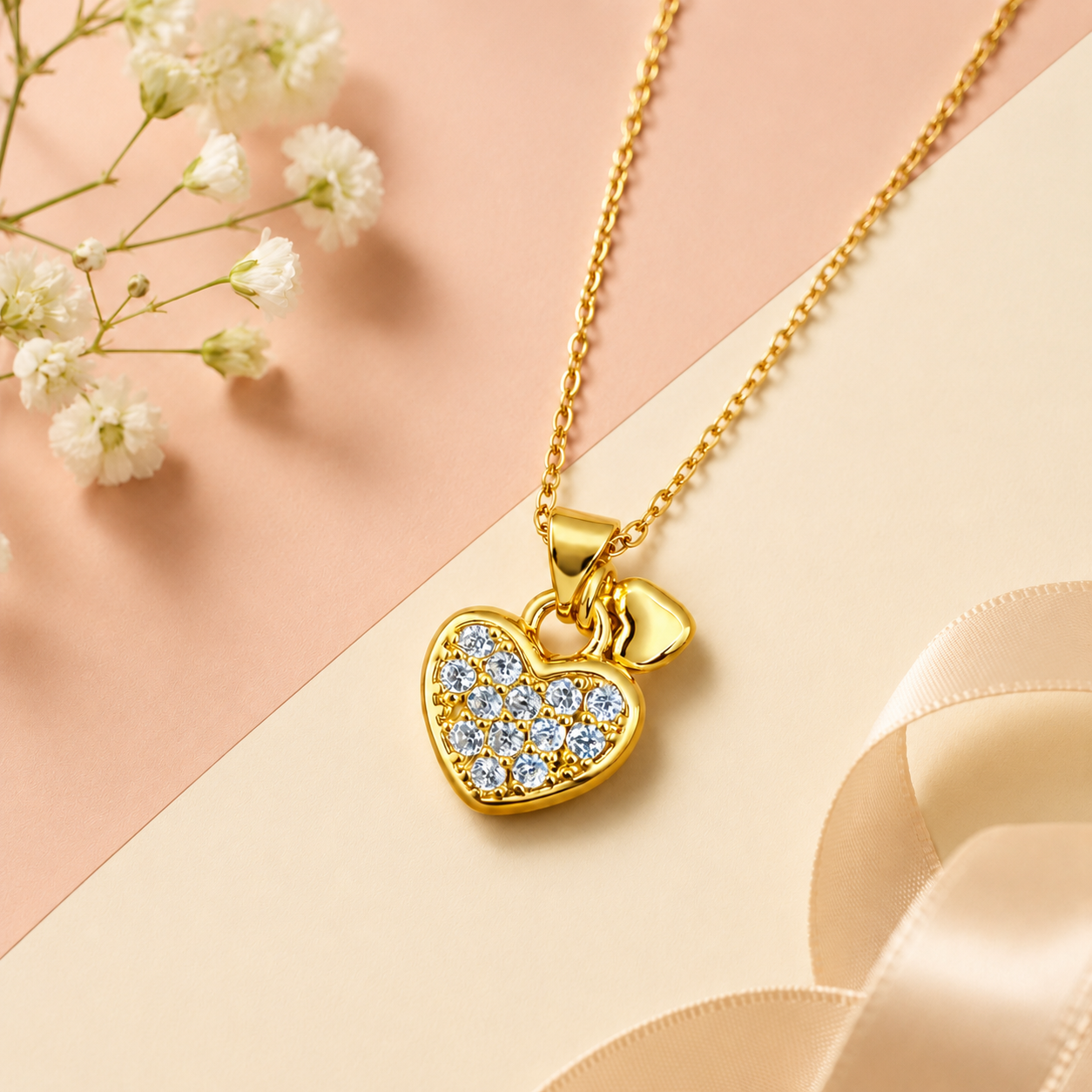 Spark Heart Charm Necklace