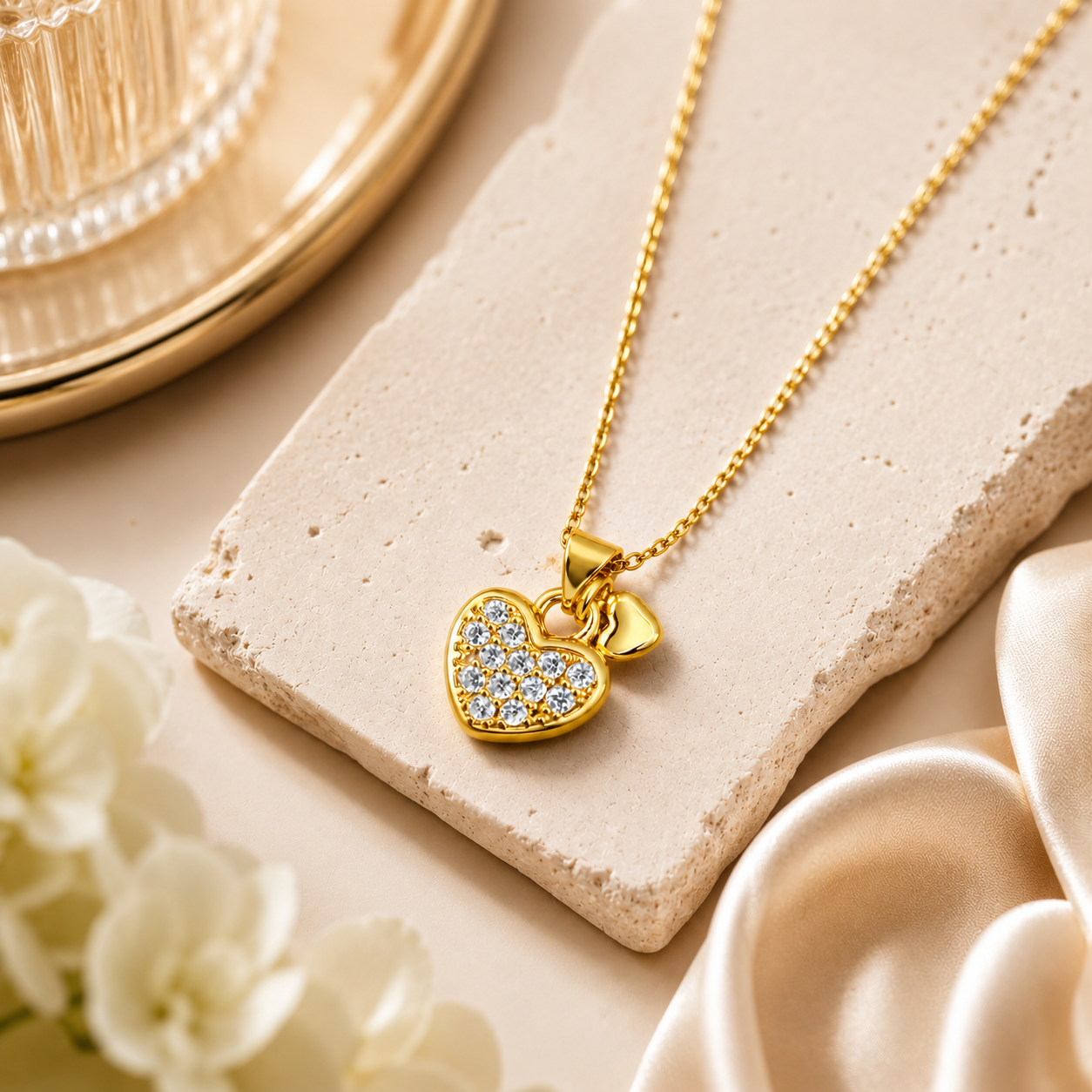 Spark Heart Charm Necklace