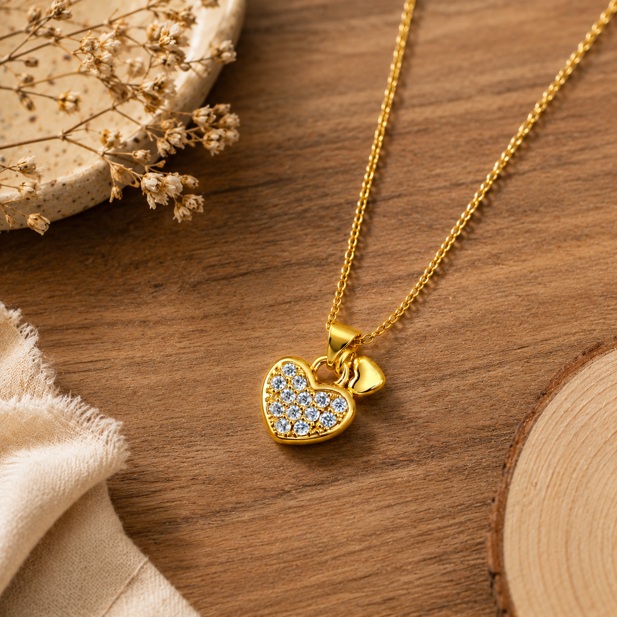 Spark Heart Charm Necklace
