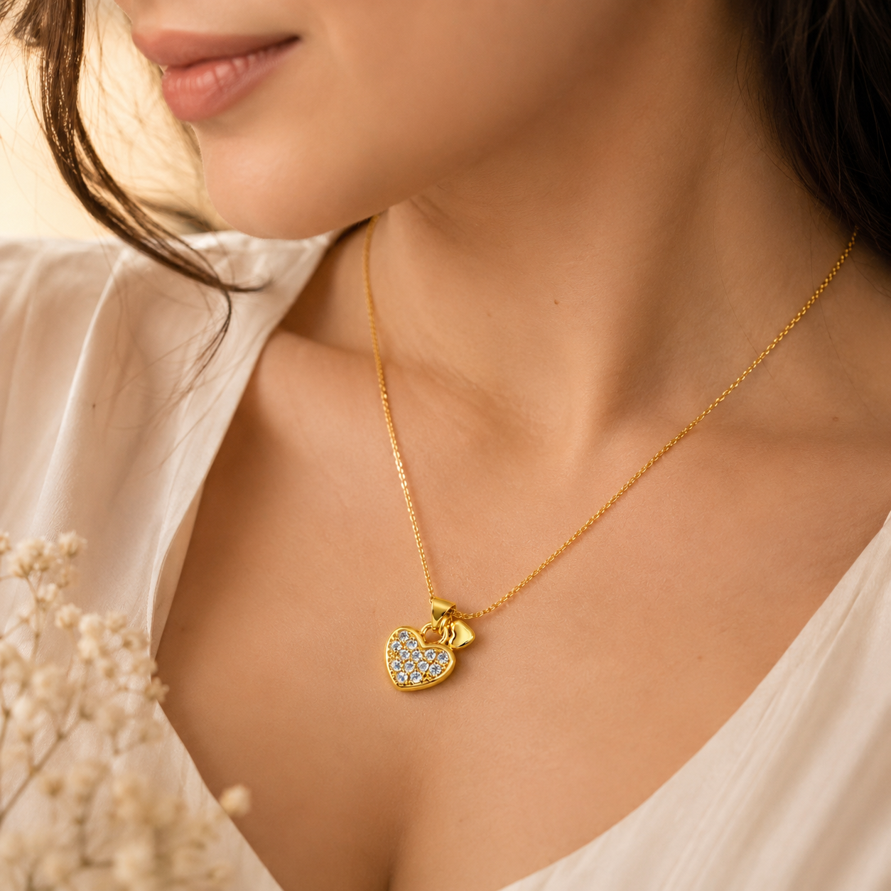 Spark Heart Charm Necklace