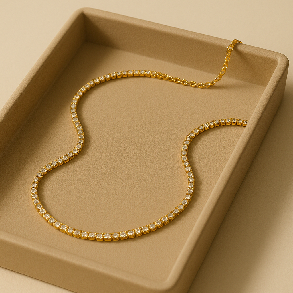 Iced Gold Tennis Necklace