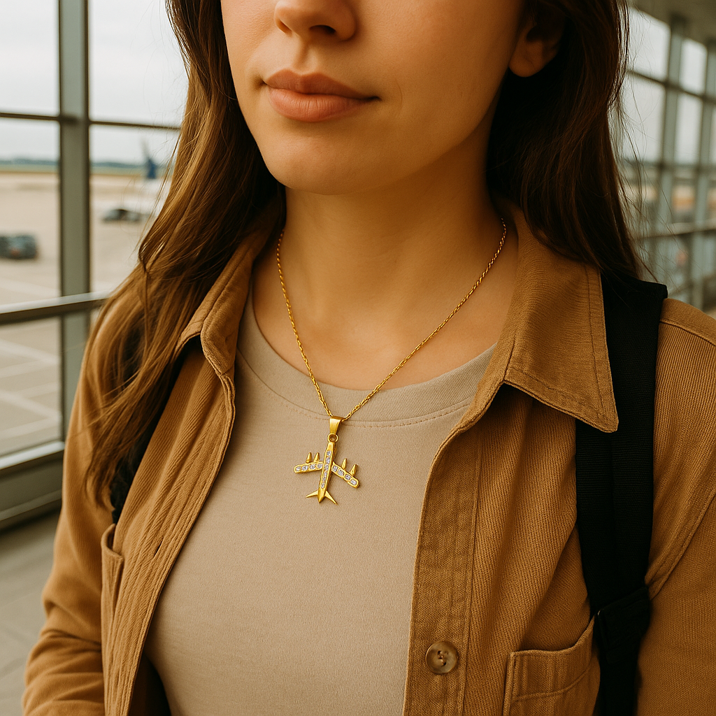 Jetsetter Plane Necklace