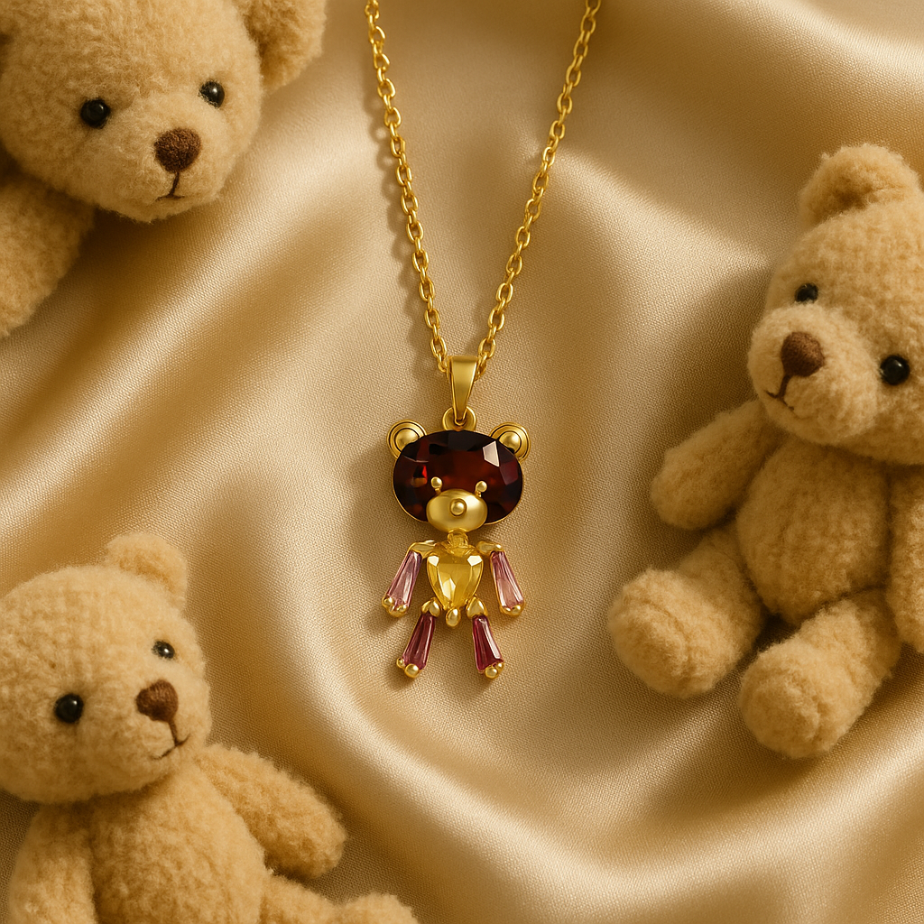 Rainbow Teddy Necklace