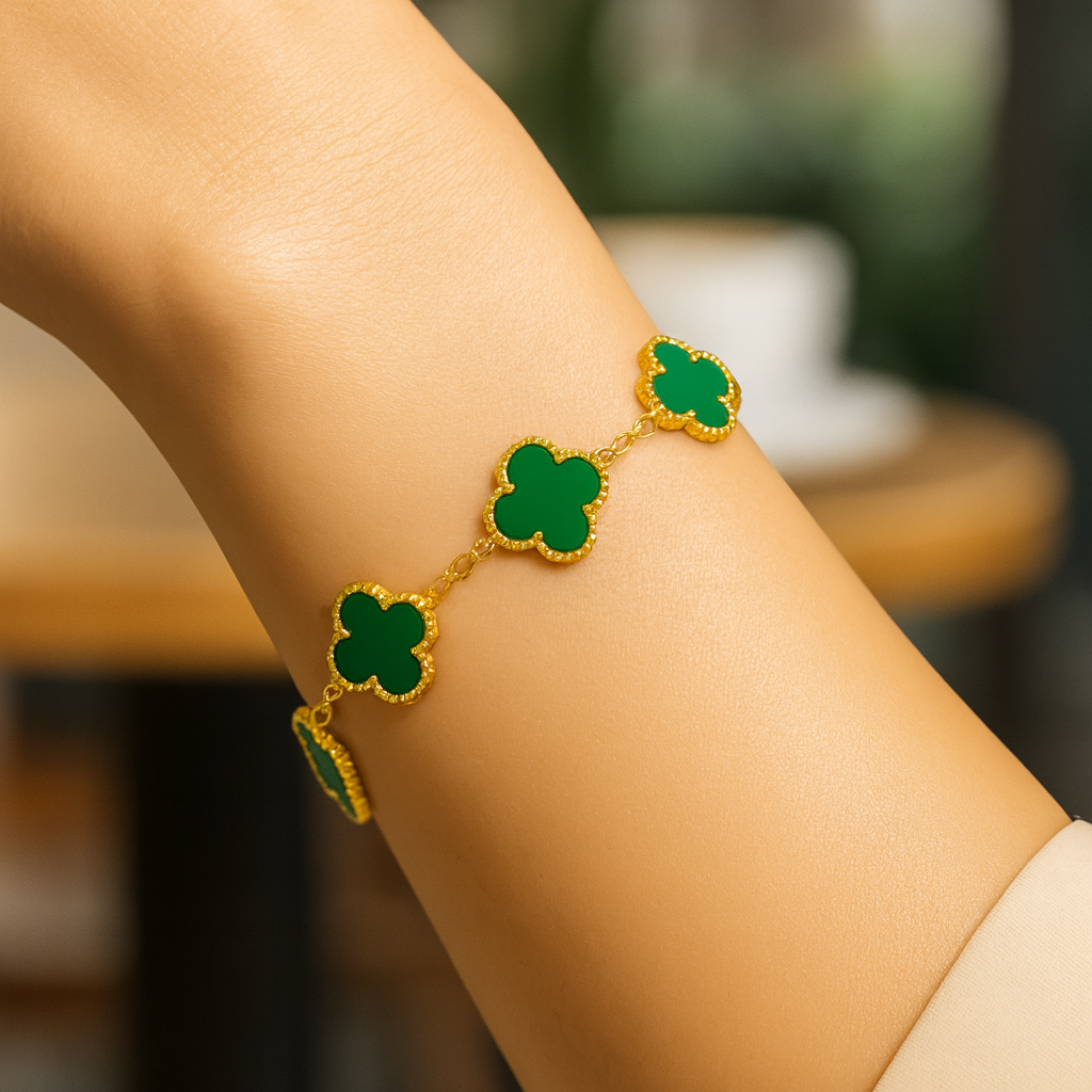 Emerald Clover Bracelet