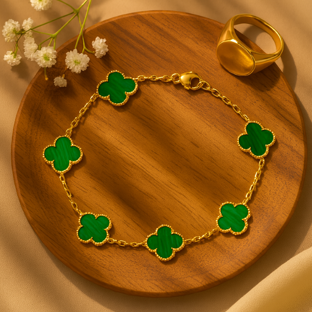Emerald Clover Bracelet