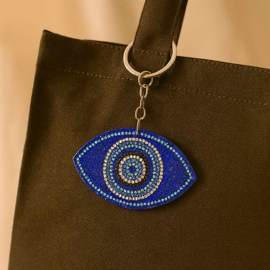 Aqua Evil Eye Keychain