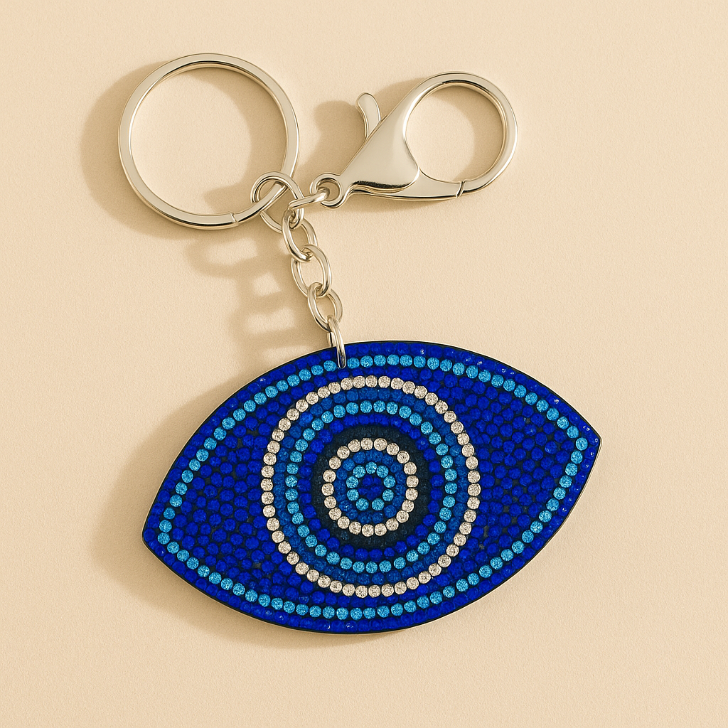 Aqua Evil Eye Keychain