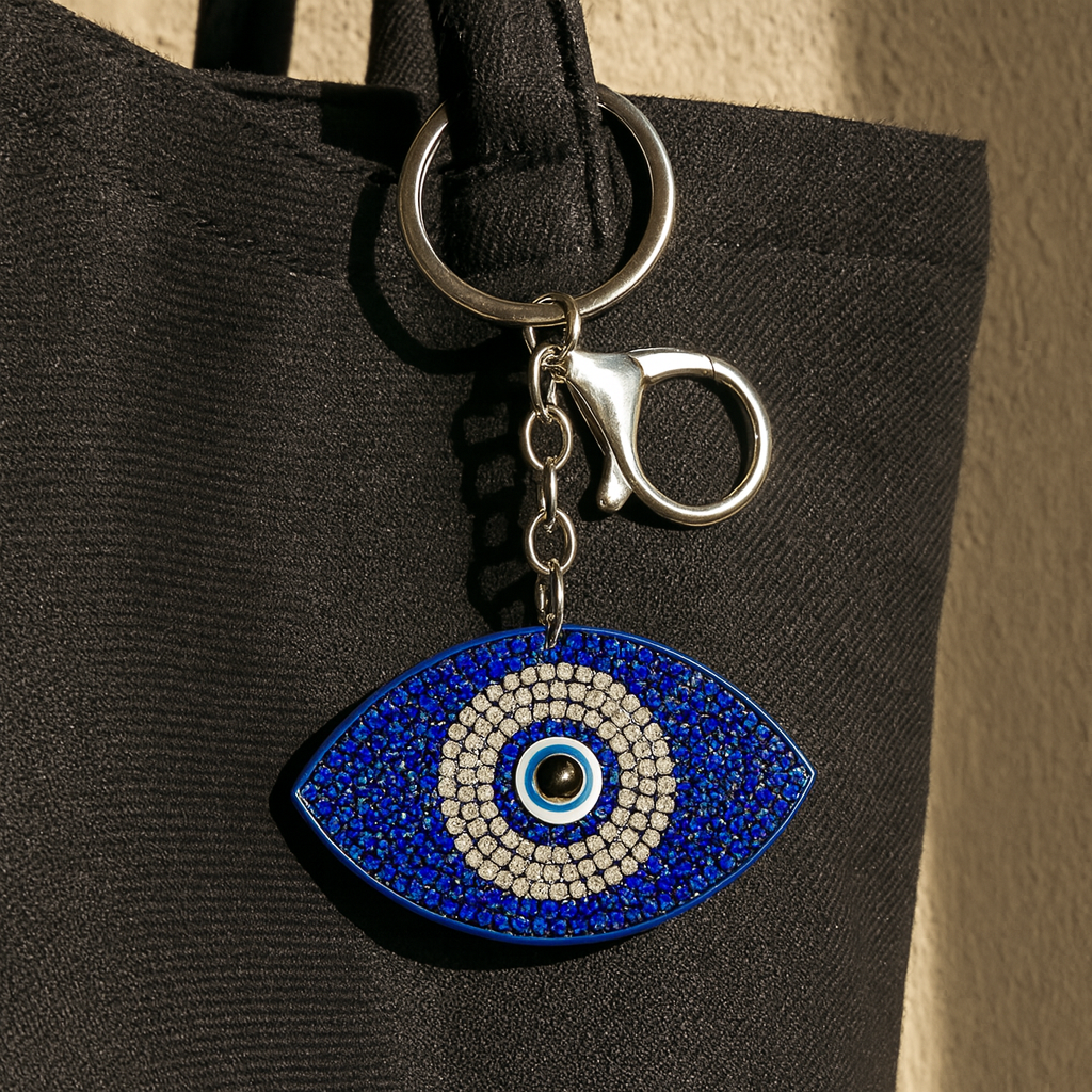 Azure Evil Eye Keychain