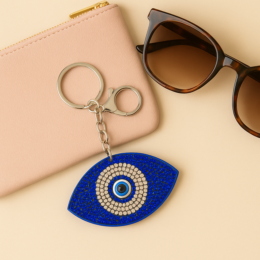 Azure Evil Eye Keychain