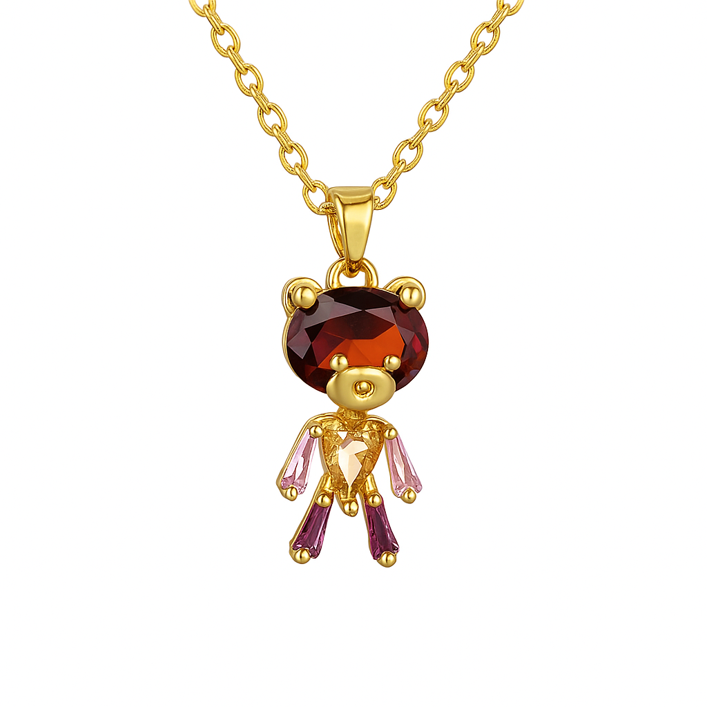 Rainbow Teddy Necklace