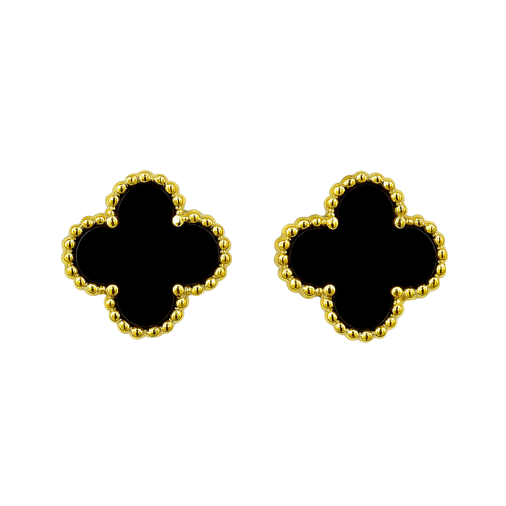 Noir Clover Studs