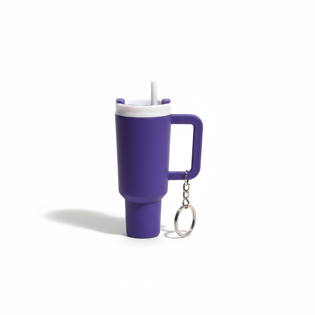 Mini Tumbler Keychain, Insulated Travel Cup with Straw and Lid