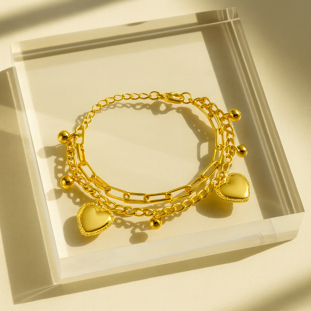 Golden Heartline Bracelet