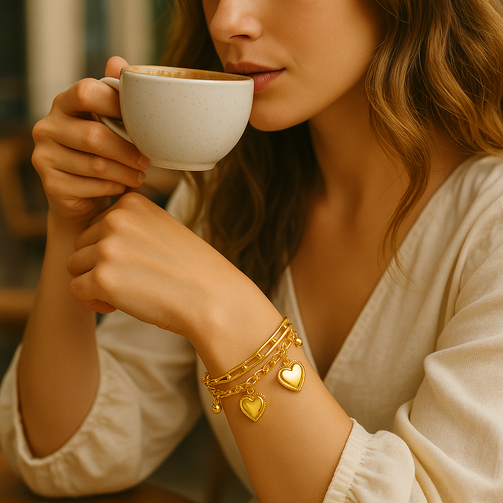 Golden Heartline Bracelet