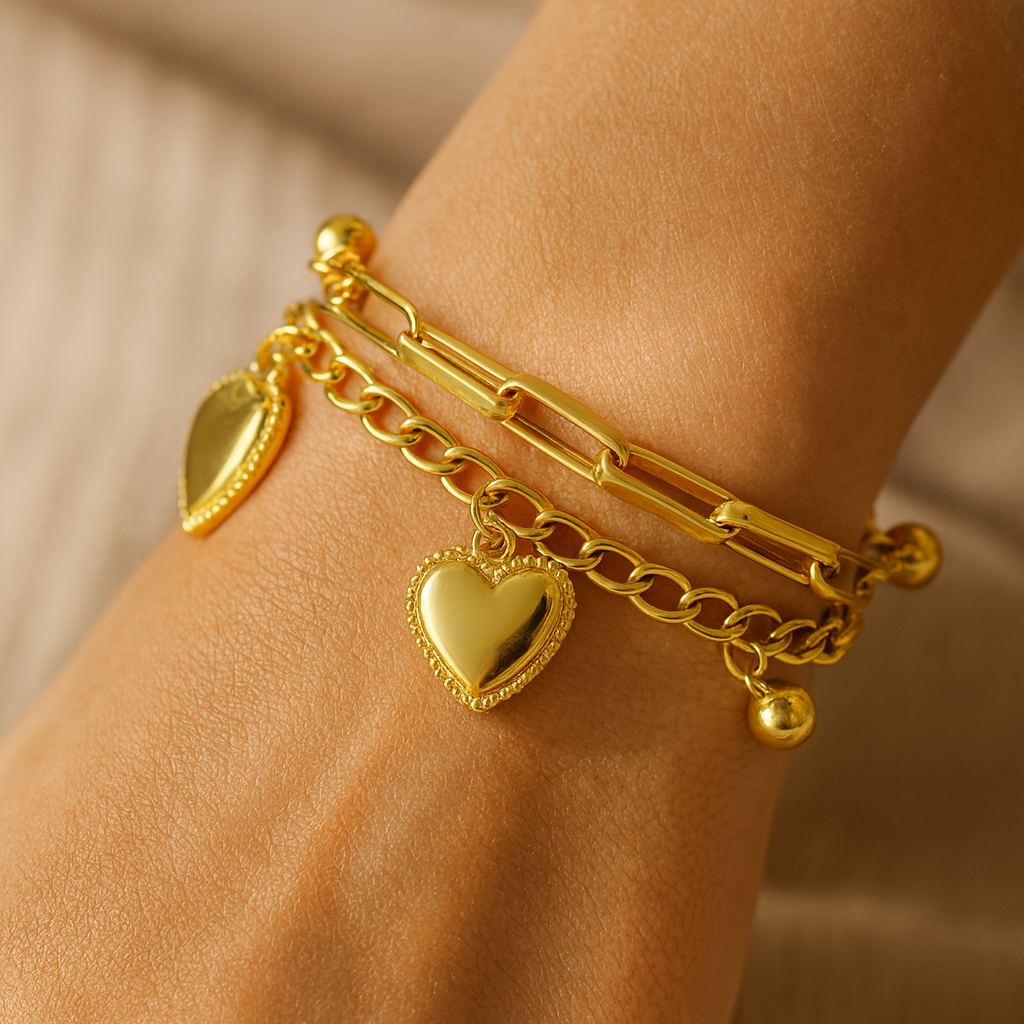 Golden Heartline Bracelet