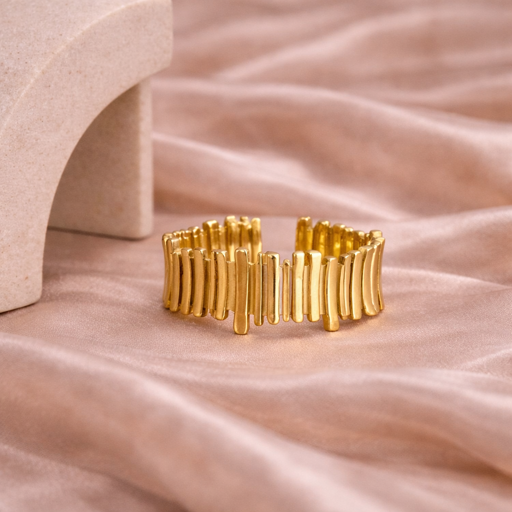 Ribbed Gold Ring