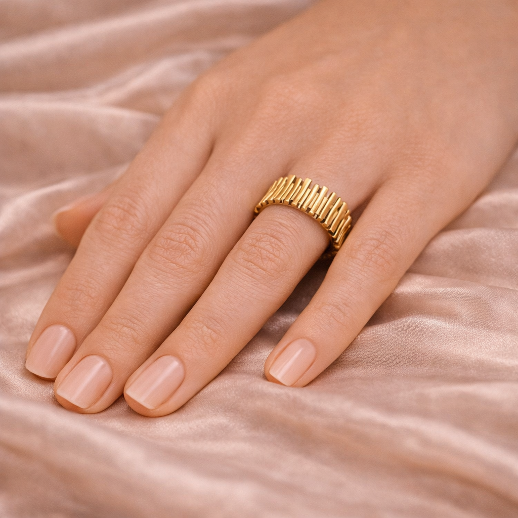 Ribbed Gold Ring