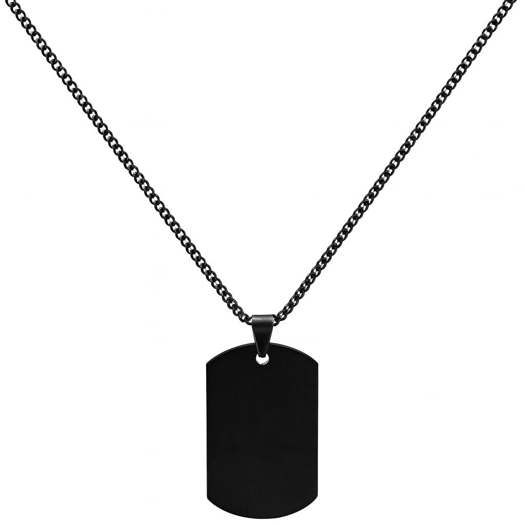 Black Dog Tag Necklace