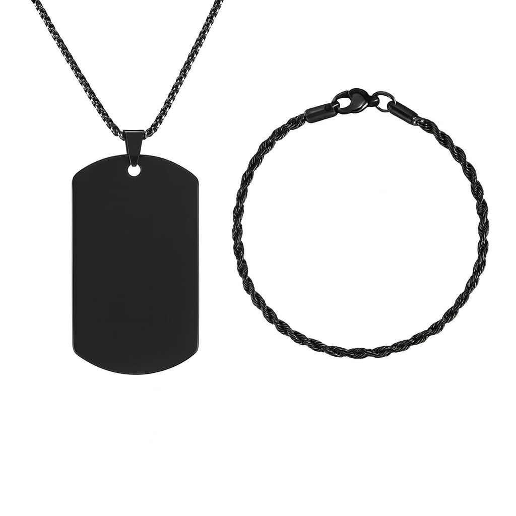 Dog Tag and Bracelet Set