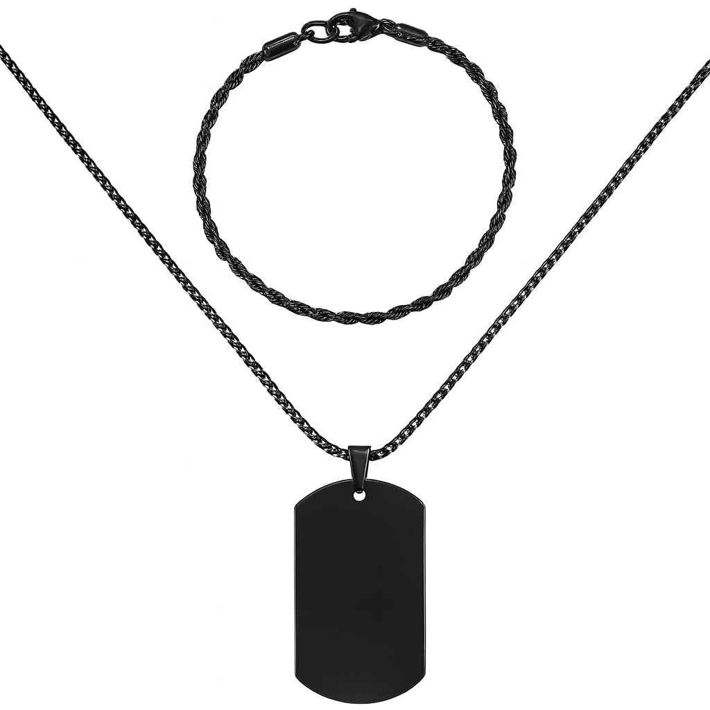 Dog Tag and Bracelet Set